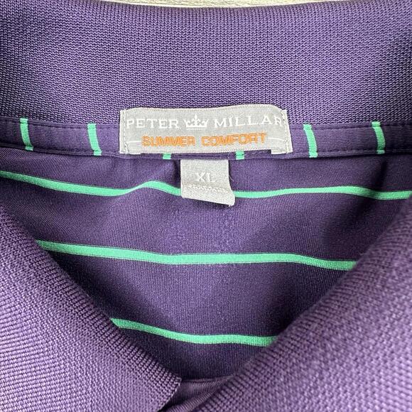 Peter Millar Polo Shirt Mens XL Purple Turquoise Summer Comfort Shadow Ridge - Picture 4 of 7